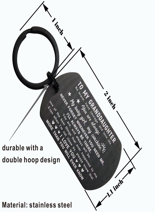 DGXMD To My Granddaughter Gifts - Engraved Metal Granddaughter Keychain - Birthday Graduation Gifts for Granddaughters from Grandma Grandpa - Image 5
